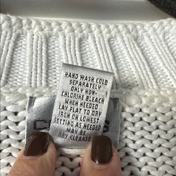 Chico's Chunky Metal Clasp Cardigan Sweater Womens 1/M Cotton 90’s Y2K Preppy - Picture 7 of 9